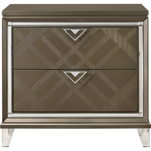 Skylar Nightstand in Dark Champagne Finish Wood