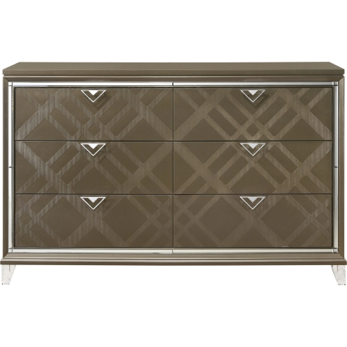 Skylar Dresser in Dark Champagne Finish Wood