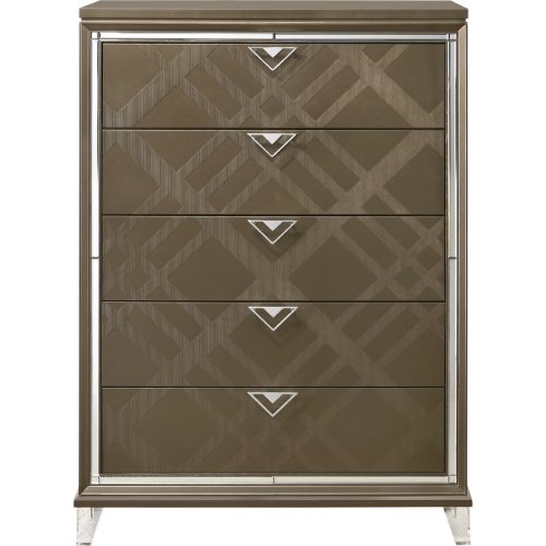 Skylar Chest in Dark Champagne Finish Wood