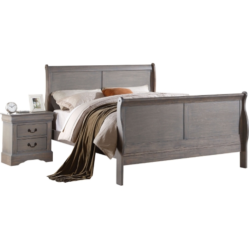 Louis Philippe III King Bed in Antique Gray