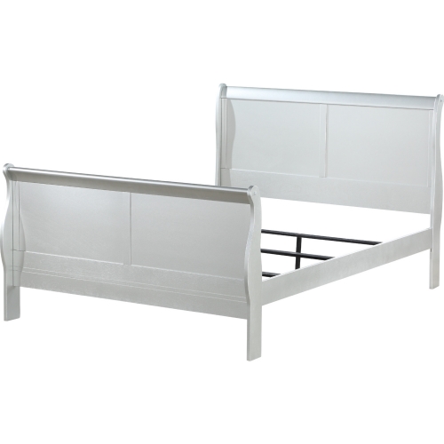 Louis Philippe III King Bed in Platinum Finish