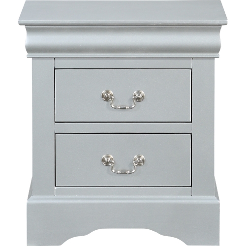 Louis Philippe III Nightstand in Platinum Finish