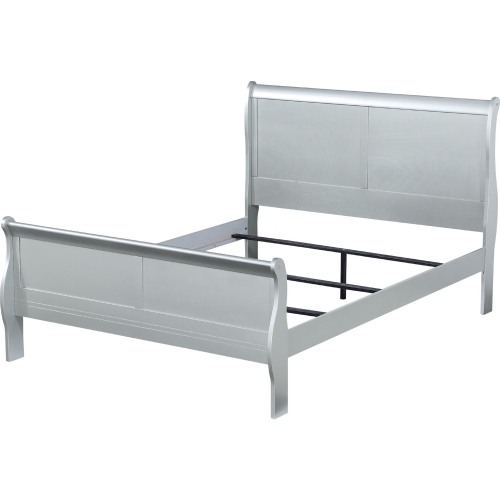 Louis Philippe Queen Bed in Platinum Finish