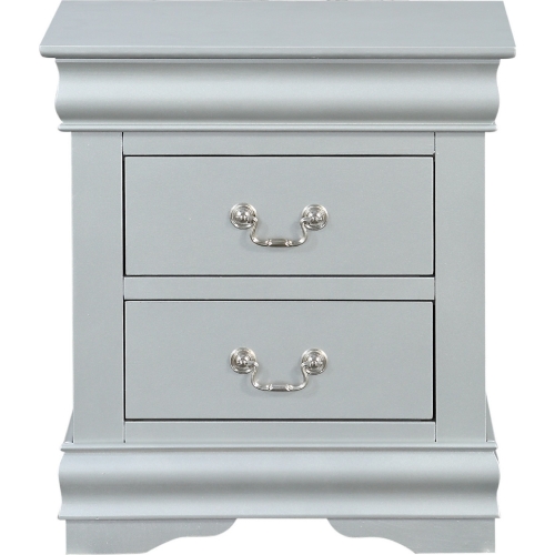 Louis Philippe Nightstand in Platinum Finish