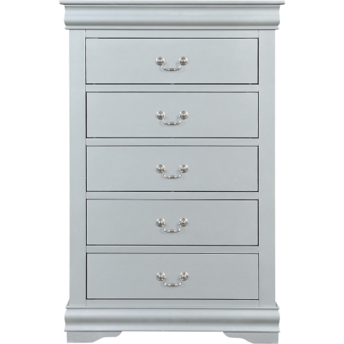 Louis Philippe Chest in Platinum Finish