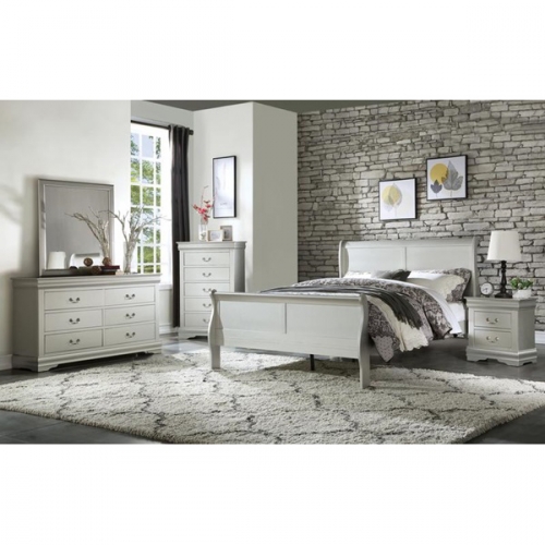 Louis Philippe Twin Bed in Platinum Finish