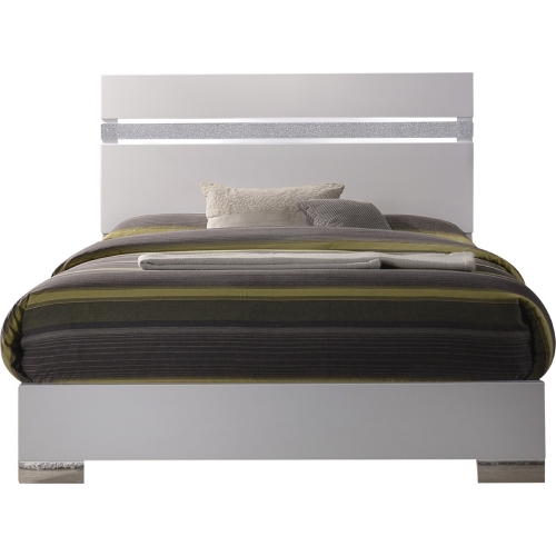 Naima II King Bed in High Gloss White