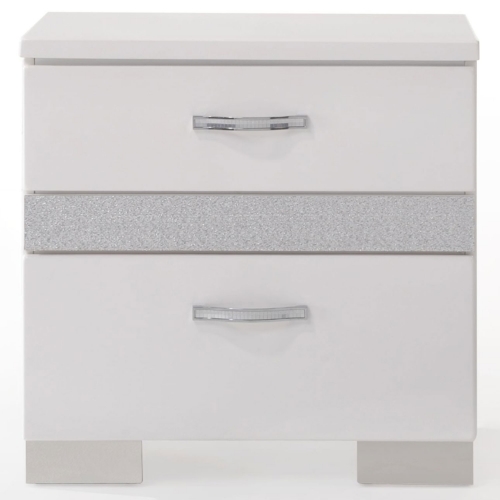 Naima II Nightstand in High Gloss White