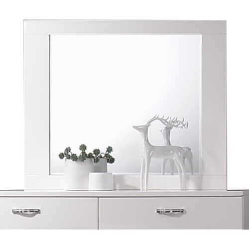 Naima II Mirror in High Gloss White