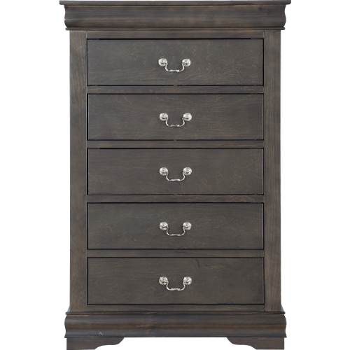 Louis Philippe Chest in Dark Gray Finish