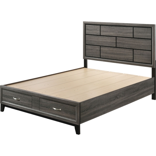 Valdemar King Storage Bed in Weathered Gray