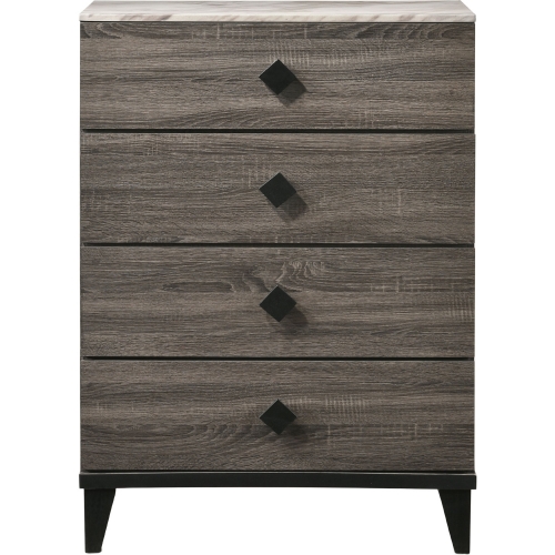 Avantika Chest in Rustic Gray Oak & Faux Marble