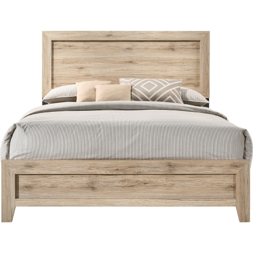 Miquell Queen Bed in Natural Washed Oak Finish