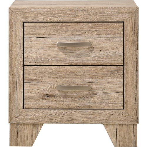 Miquell Nightstand in Natural Washed Oak Finish