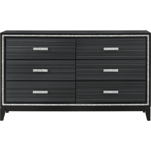 Haiden Dresser in Weathered Black Finish & Silver