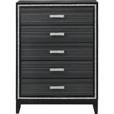 Haiden Chest in Weathered Black Finish & Silver