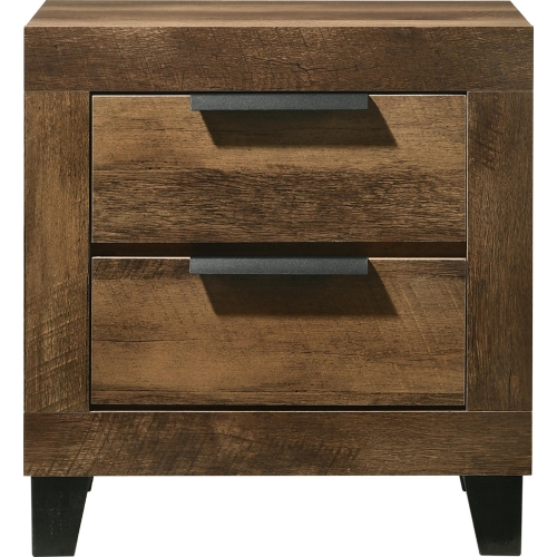 Morales Nightstand in Rustic Oak Finish Wood