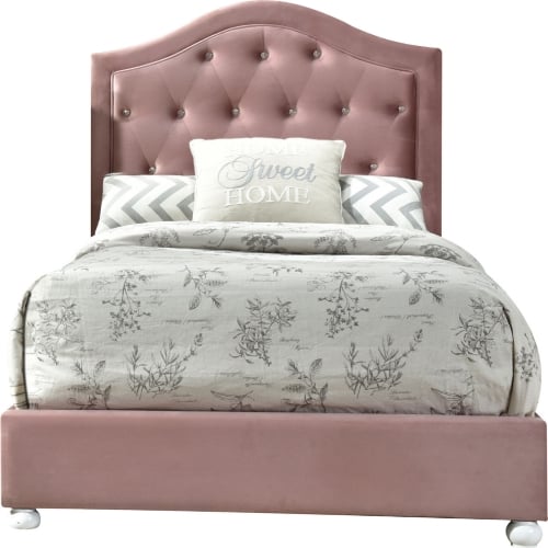 Reggie Full Bed in Tufted Pink Fabric