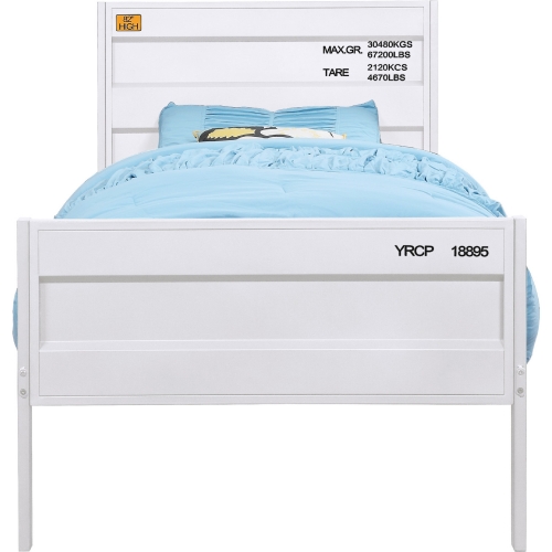 Cargo Twin Bed in White Metal