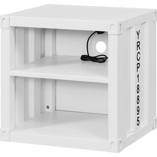 Cargo Nightstand w/ USB in White