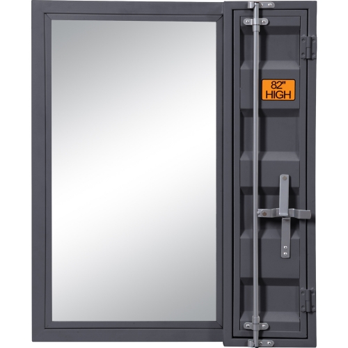 Cargo Bedroom Vanity Mirror in Gunmetal Metal