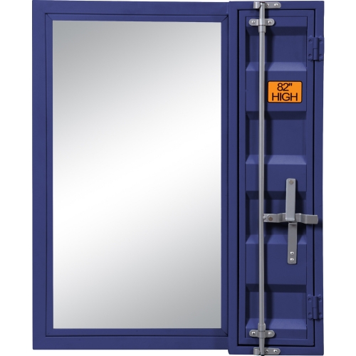 Cargo Bedroom Vanity Mirror in Blue Metal