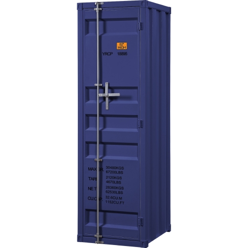 Cargo 1 Door Armoire Wardrobe in Blue Metal