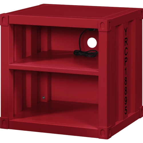 Cargo Nightstand w/ USB in Red