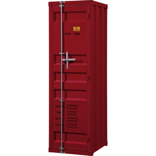 Cargo 1 Door Armoire Wardrobe in Red Metal