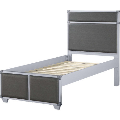 Orchest Twin Bed in Gray & Gray Leatherette