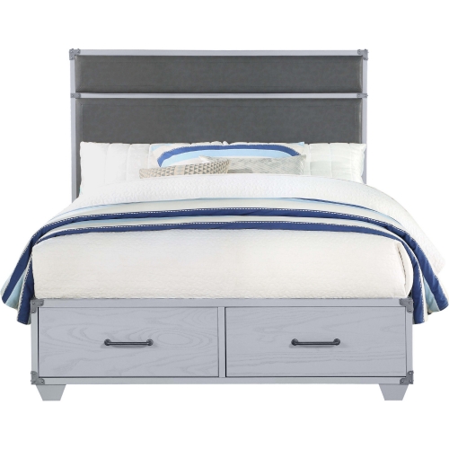 Orchest Full Storage Bed in Gray & Gray Leatherette