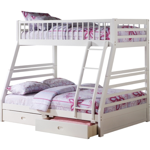 Jason Twin over Full Bunk Bed with 2 Drawers in White