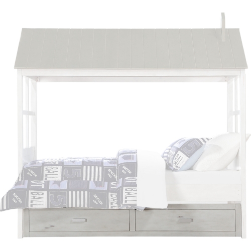 Tree House II Twin Trundle in Weathered White & Washed Gray (Pull-Out ONLY)