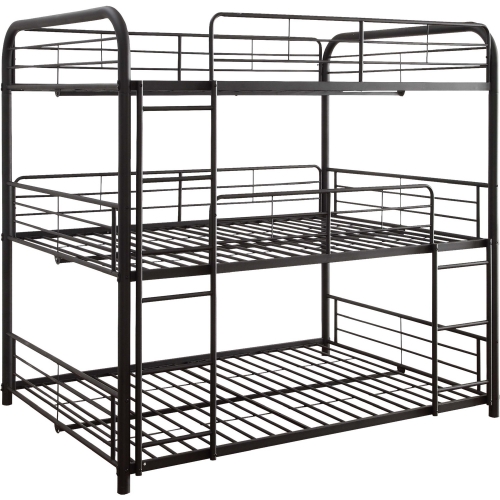 Cairo Triple Full Bunk Bed in Sandy Black Metal