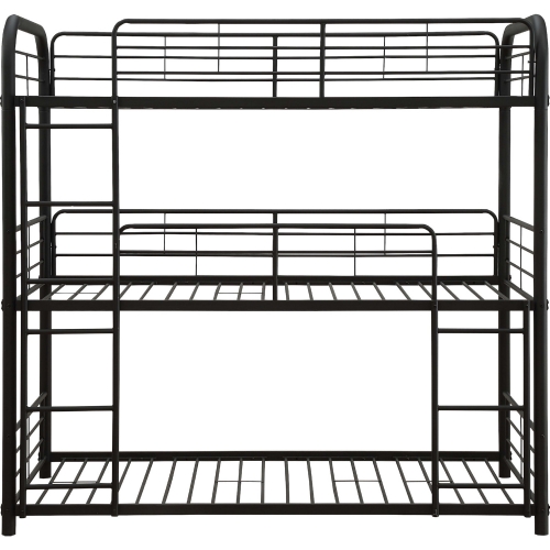 Cairo Triple Twin Bunk Bed in Sandy Black Metal