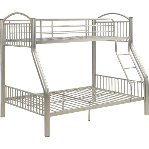 Cayelynn Twin / Full Bunk Bed in Silver Metal