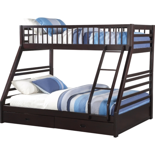 Jason XL Twin over Queen Bunk Bed w/ Drawer in Espresso