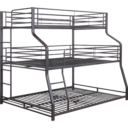 Caius II Triple Bunk Bed (Twin/Full/Queen) in Gunmetal