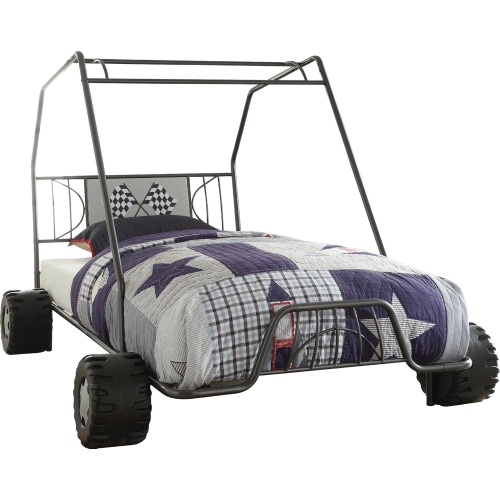 Xander Go Kart Twin Bed in Gunmetal Finish