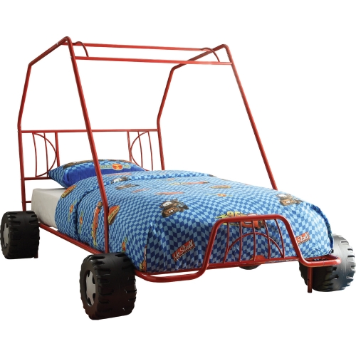 Xander Go Kart Twin Bed in Red Finish