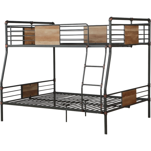 Brantley Full XL over Queen Bunk Bed in Black & Brushed Dark Bronze