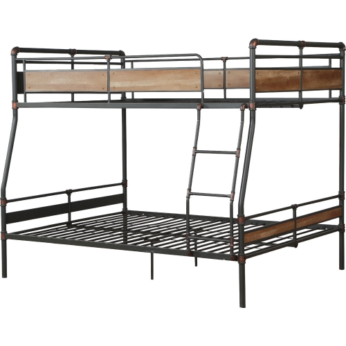 Brantley II Full XL over Queen Bunk Bed in Black & Brushed Dark Bronze