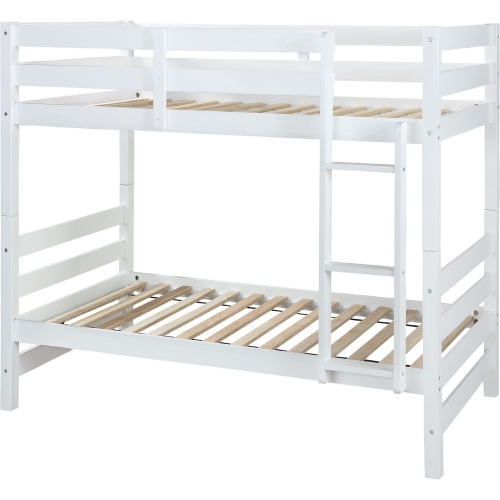 Ronnie Twin / Twin Bunk Bed in White Wood