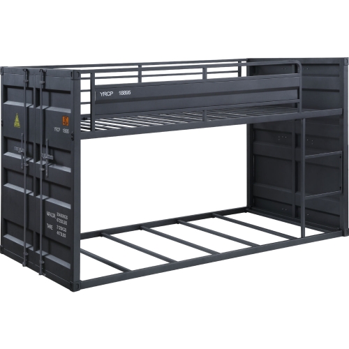 Cargo Twin over Twin Bunk Bed in Gunmetal Finish Metal