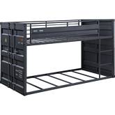 Cargo Twin over Twin Bunk Bed in Gunmetal Finish Metal