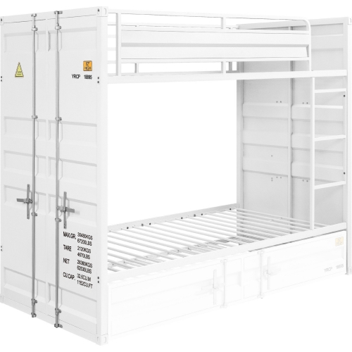 Cargo Twin over Twin Bunk Bed in White Metal