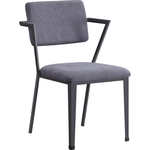 Cargo Chair in Gray Fabric & Gunmetal Metal