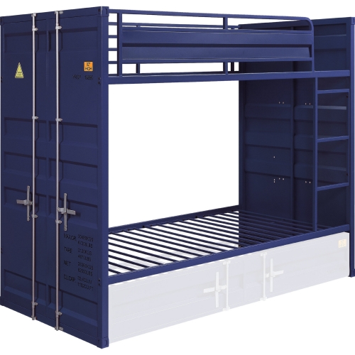 Cargo Twin over Twin Bunk Bed in Blue Metal