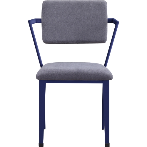 Cargo Chair in Gray Fabric & Blue Metal