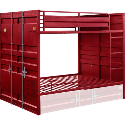 Cargo Full over Full Bunk Bed in Red